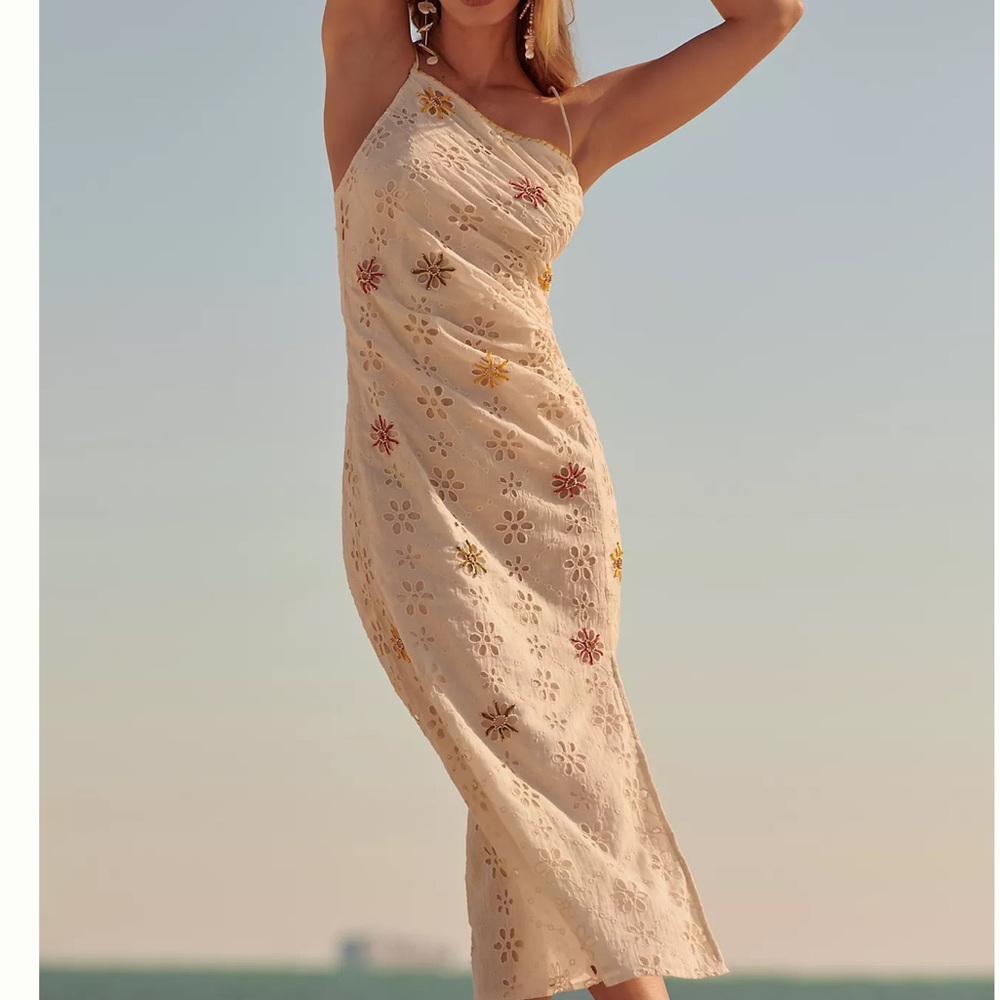 Mahila Asymmetrical Embellished Midi Dress Size XS